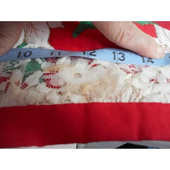 Poinsettia Christmas Wall Hanging Holiday Home Decoration Square Shape 22.5" - Picture 7 of 8